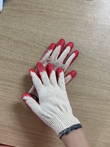 Red Cotton Latex Coated <b>Cut</b>-Resistant Knit Gloves Ambidextrous Pull on Cuff Household Cleaning Protection - Product Image 6