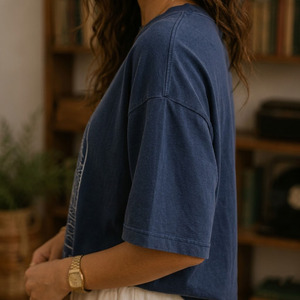 Camiseta de Algodón Supima para Mujer, Corte Cuadrado, Informal, Verano, Venta al Por Mayor - Product Image 5