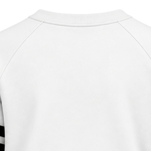 Sweat-shirt blanc à col rond pour femme avec motif graphique « Lettres grecques 1922 » noir et double bandes noires sur les manches, manches longues, style décontracté universitaire - Product Image 6