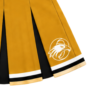Tenue de cheerleading Musturd noir et blanc, débardeur court à col en V, jupe plissée, uniforme de danse pour équipe de cheerleading - Product Image 6