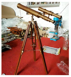 Spyglass de telescopio de latón superior hecho a mano con soporte de trípode ajustable para acampar y aventuras al aire libre - Product Image 1