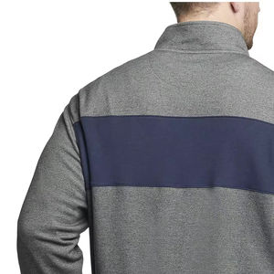 Best Selling Dark Grey Color Men's Wear Hoodies 100%Cotton <b>Fabric</b> Long Sleeve Ribbed Cuff Design Half Zipper Pullover Sweatshirt - Product Image 5
