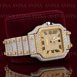 Reloj de Lujo con Incrustaciones de Moissanita Estilo Hip Hop para Hombre |   Reloj de Pulsera Mecánico Automático con Números Romanos y Diamantes - Product Image 5