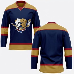Maillot de hockey sur glace USA pour homme, manches longues, col en V, évacuation de l'humidité, 100 % polyester, nom de l'équipe imprimé, vêtements de sport - Product Image 6