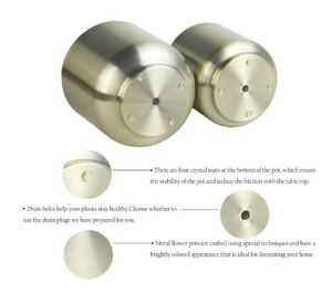 Gold Metal Flower <b>Pots</b> Indoor Outdoor Planters Modern <b>Succulent</b> Planter Set For Home Garden Desktop Planters For Garden Use - Product Image 4