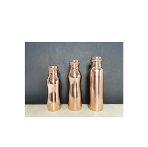 ILAHI's Hammered Copper Eco-Friendly 500ml <b>Water</b> <b>Bottle</b> Lid Classic Design Home Office Travel Outdoor Uttar Pradesh - Product Image 6