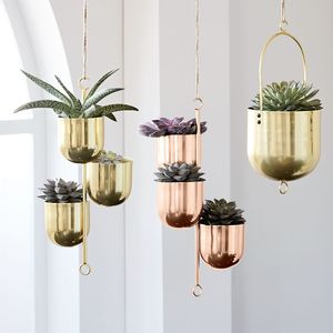 Macetas Modernas de Metal Dorado al por Mayor, Macetas Redondas de Latón para Plantas, Macetas de Metal para Interiores y Exteriores, Contenedor de Jardín, Macetas de Metal de Lujo - Product Image 2