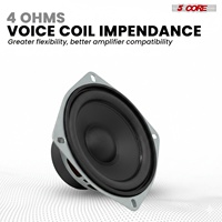 Paire de subwoofers 5 cœurs de 4 pouces 200W pour voiture, 4 ohms, basses profondes, haut-parleur de remplacement