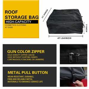 Sac de toit de voiture imperméable noir de 15 pieds cubes, porte-bagages de toit avec sangles robustes - Convient à TOUTES les voitures - Product Image 3