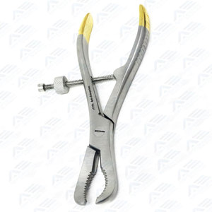 Pince de réduction manuelle à verrouillage rapide en acier inoxydable à mâchoires dentelées courbées pour la réduction des fractures - Product Image 3