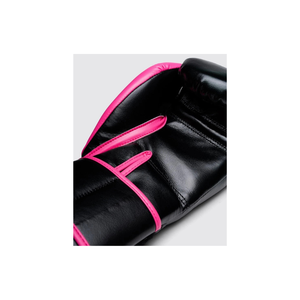 Black And Pink Leather Boxing Gloves With <b>Velcro</b> Closure For Training Unisex Adult 14 Years & Up Breathable Full Finger Design - Product Image 5