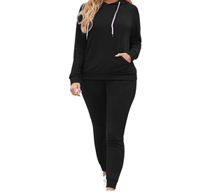 Premium Quality Two Piece Winter Girls winter printed tracksuit Wholesale street wear Two piece tracksuit set Solid color - Product Image 2