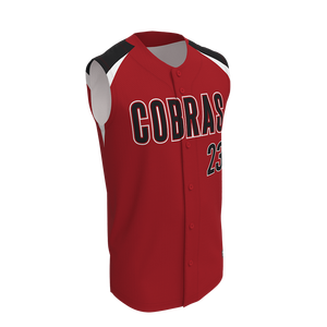 Maillot de baseball personnalisé sans manches à boutons, uniforme d'équipe personnalisé pour les écoles, les clubs, les ligues, logo, numéro, été, séchage rapide - Product Image 3