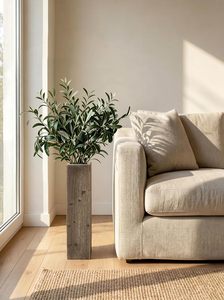 Jarrón Rectangular de Madera Aqdus Saleem, Florero de Bambú, Decoración Rústica para Interiores, para Sala de Estar, 8"-12" de Diámetro - Product Image 3