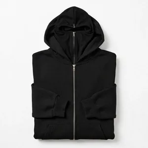 Sudadera con Capucha Negra para Hombre, 100% Algodón, Felpa Francesa, Corte Regular, Ropa Urbana, Digital 500g, Invierno - Product Image 6