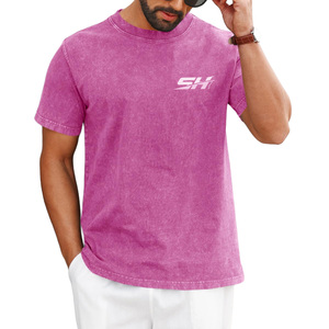 T-shirt pour homme au design populaire, effet délavé à l'acide, de haute qualité, écologique, respirant, séchage rapide, style streetwear, prix bas, t-shirt effet délavé à l'acide - Product Image 1