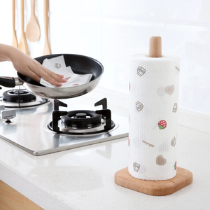 Portarrollos de papel de cocina, soporte de almacenamiento de cocina, soporte decorativo de madera para mesa, para uso en el hogar, cocina y restaurante. - Product Image 1