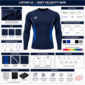 Camiseta de manga larga para hombre, ropa de entrenamiento de compresión transpirable personalizada - Product Image 5