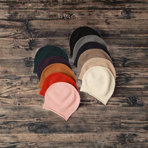 Bonnets d'hiver pour femmes en cachemire pur à 100%, broderie de luxe, bonnets en laine - Product Image 3