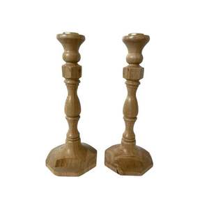 Authentic Hand Carved Wooden <b>Candle</b> Holders Lavie Creations LCa-55 for Traditional Indian Home Decor Exotic Antique Styling - Product Image 2