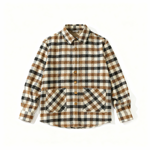 Chaqueta de Franela Extra Grande Personalizada para Hombre, Chaqueta de Invierno a Cuadros de Mezcla de Algodón con Bolsillos Grandes, Forro de Sherpa con Capucha, Estilo Casual - Product Image 6