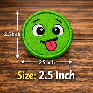 Parche Bordado Divertido de Cara con Lengua Fuera, Verde, Diseño de Sonrisa de Dibujos Animados, Termoadhesivo / Para Coser, Paquete de 100 Piezas para Ropa y Accesorios - Product Image 6