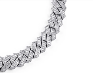 Geometric <b>Statement</b> <b>Necklace</b> Rhodium Plated Zinc Alloy Link Chain Unisex Hiphop Everyday Wear - Product Image 2