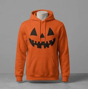 Custom Unisex <b>Halloween</b> Pullover Hoodie Pumpkin Face Print Fleece Hooded <b>Sweatshirt</b> OEM Service - Product Image 1