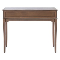 Console classique en fer miroir convertible avec 2 tiroirs de rangement, finition brun chaud, mobilier moderne pour salon, entrée, hôtel, maison
