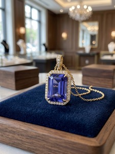 Colgante de circonita con corte esmeralda, chapado en oro de 18 quilates, cadena de plata 925 - Regalo de boda - Product Image 4