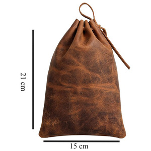 Pochette de voyage en cuir véritable pour le golf avec fermeture éclair, style vintage durable, rangement pour usage extérieur, prix bas - Product Image 4
