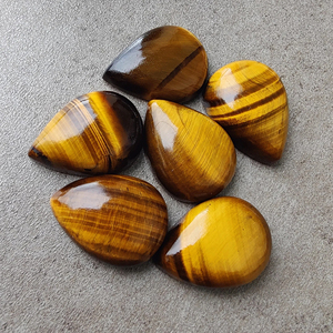 Pierre précieuse naturelle œil de tigre de qualité AAA+ en forme de poire, calibrée, pour la fabrication de bijoux - Product Image 2