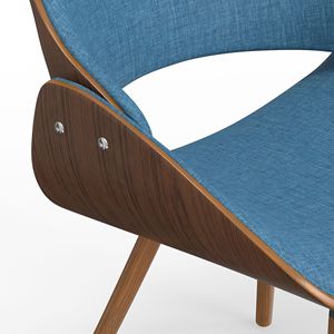 Sedia da pranzo Malden in legno curvato con schienale in legno, colore blu - Product Image 4