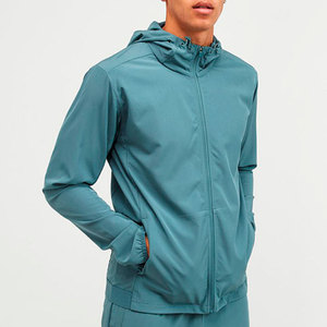 Conjunto Deportivo para Hombre con Capucha Color Verde Azulado, Cierre Frontal Completo, Estilo Deportivo, Material de Poliéster, Bolsillos Laterales, Corte Regular, Ropa de Primavera - Product Image 6