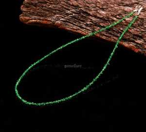 Collar de cuentas de diamante Herkimer verde en bruto, joyería de cristal de piedra de nacimiento de abril, collar llamativo de cuarzo Herkimer hecho a mano, al por mayor - Product Image 4