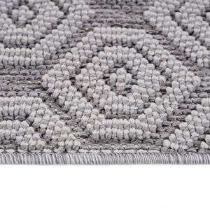 Alfombra de pasillo geométrica gris/blanca 2X8 para interiores/exteriores de la colección LOOM and LUXE - Product Image 5