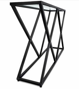 Modern Metal Coffee <b>Table</b> Base Glass Top <b>Side</b> <b>Table</b> Frame <b>Black</b> Iron Pedestal Stand for Living Room - Product Image 4