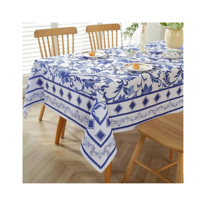 Blue Yellow Kitchen <b>Table</b> <b>Cloth</b> Cotton Dining <b>Table</b> Cover Custom Size Weight Reusable Sustainable Indian Manufacturer OEM ODM - Product Image 6