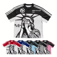 Maillot de football personnalisé à motif graphique, coupe classique, en maille tricotée, T-shirt de sport imprimé, streetwear, manches courtes, séchage rapide, 100% coton