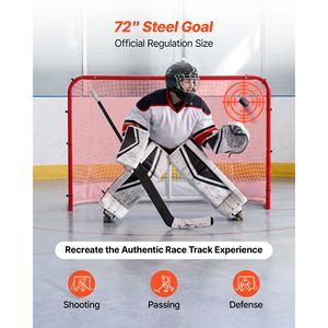 But de hockey de rue en acier robuste - Filet de hockey sur roulettes durable pour usage intérieur et extérieur, léger et portable - Product Image 2