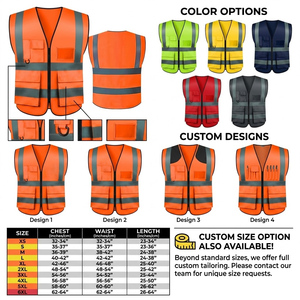 Gilet de sécurité réfléchissant haute visibilité avec plusieurs poches, gilet de travail extérieur, logo personnalisé pour fournisseur de vêtements de sécurité du Pakistan - Product Image 2