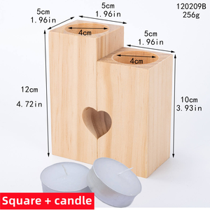 Candelabro de Madera con Forma de Corazón para Velas de Té, Decoración Romántica para Bodas, Regalo para Esposa - Product Image 4