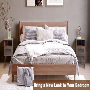 Wooden 1-Drawer Nightstand End Side Table for Living Room Bedroom - Product Image 5