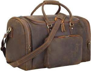 High Quality Custom Made Luxury Genuine Leather Foldable Waterproof Gym <b>Duffel</b> <b>Bag</b> for Travel and Sports Use - Product Image 4