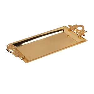 Plateau à chocolat en acier inoxydable de luxe avec finition antique, plateau de service pour desserts, pour une présentation de table haut de gamme - Product Image 4