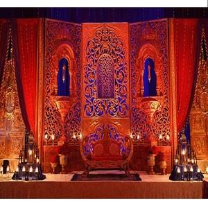 Wedding Temple Type Jharokha Panels Flower Carved Stage Panel Self <b>Standing</b> Wedding <b>Backdrop</b> Panels Australia - Product Image 1