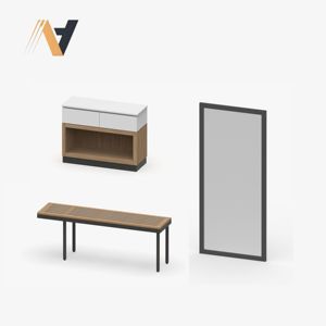 Ensemble de meubles de chambre à coucher en bois massif élégant et personnalisé, style de rangement modulaire moderne, provenant d'une usine vietnamienne - Product Image 1