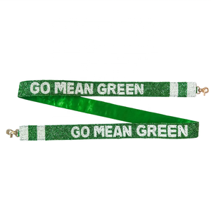 Correa de Bolso Deportiva con Cuentas de Vidrio Verde Esmeralda, Hecha a Mano, Accesorio de Bolso Elegante con Personalización, Perfecta para el Día del Partido - Product Image 2