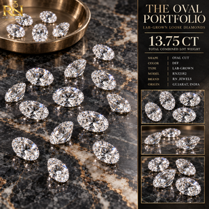 Diamant ovale de 13,75 carats créé en laboratoire, couleur DEF, qualité supérieure |   Facettes de précision Vivid Scintillation et dimensions calibrées sur mesure - Product Image 5