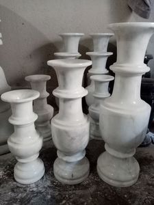 Jardinière extérieure en marbre blanc, pots et vases de luxe pour aménagement paysager - Product Image 2